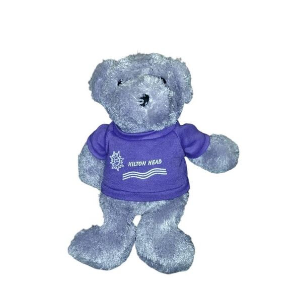 Lilac Purple Hilton Head Tee Teddy Bear Bean Bag Plush Toy 9" - Picture 3 of 4